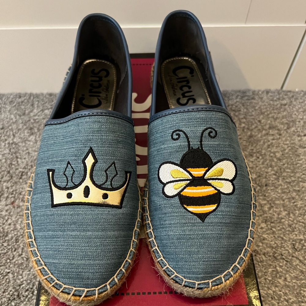 Denim slip on casual espadrilles